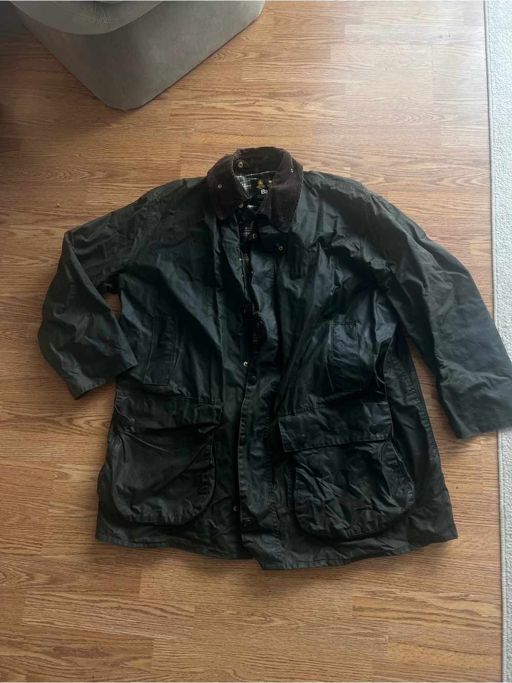 Barbour Waxed Cotton Field Jacket - Dark Green